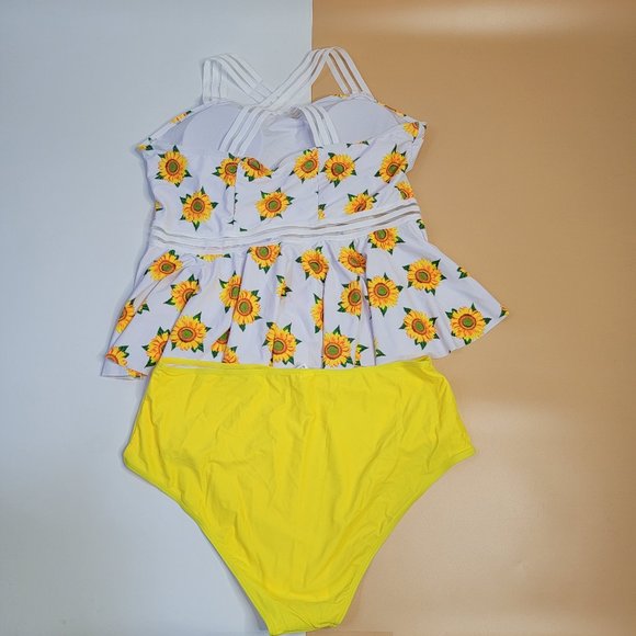 GEMAN Women's Retro High Waisted Bathing Suit Printed Two Pieces size XX-L NEW - Picture 9 of 16